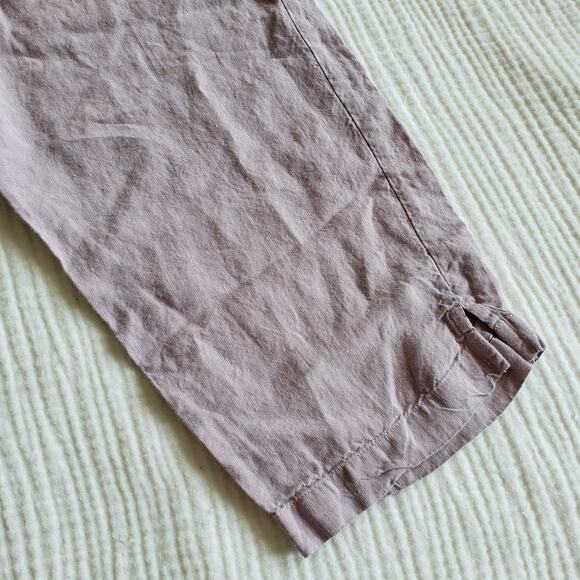 Vtg Sigrid Olson Sport Women 10 Linen Cropped Pants Capris Lavender Mauve Pastel - Picture 2 of 5
